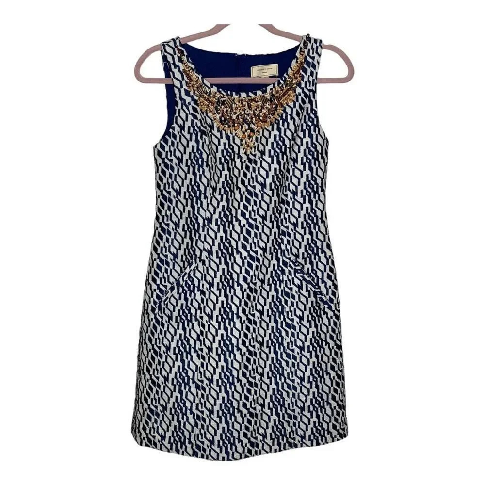 Anthro Moulinette Soeurs Sleeveless Mulberry Road Mini Sheath Bead Dress…